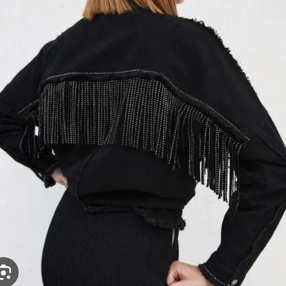 Zara Denim Rhinstone Jacket - Picture 2 of 4